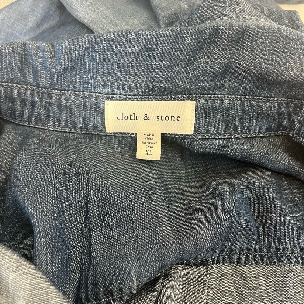 Cloth & Stone Indigo Denim Overalls - Picture 11 of 13